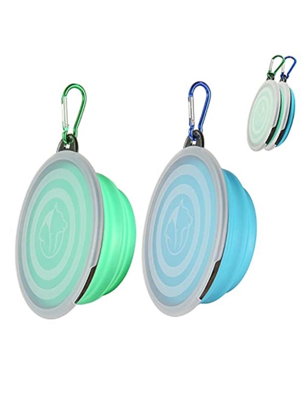 Dog Bowls Pet Collapsible Bowl with Cover Lids 2 Pack Travel Bowls